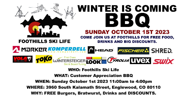 Foothills Ski Life's Winter is Coming BBQ